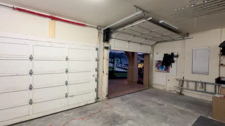 High-Lift Garage Door Conversion in Laguna Niguel – Created Extra Clearance for Car Lift Storage of Two Sports Cars